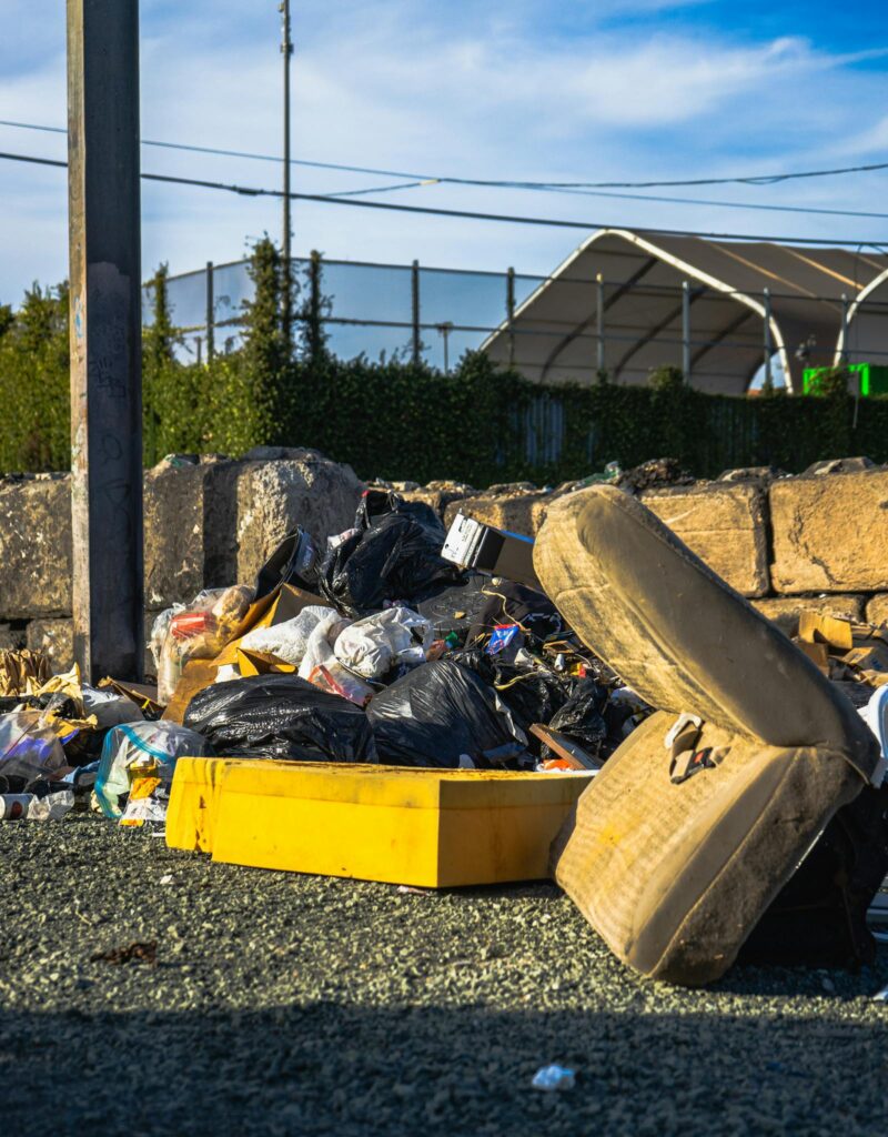 Outdoor scene of a garbage pile, ready for Junk Removal